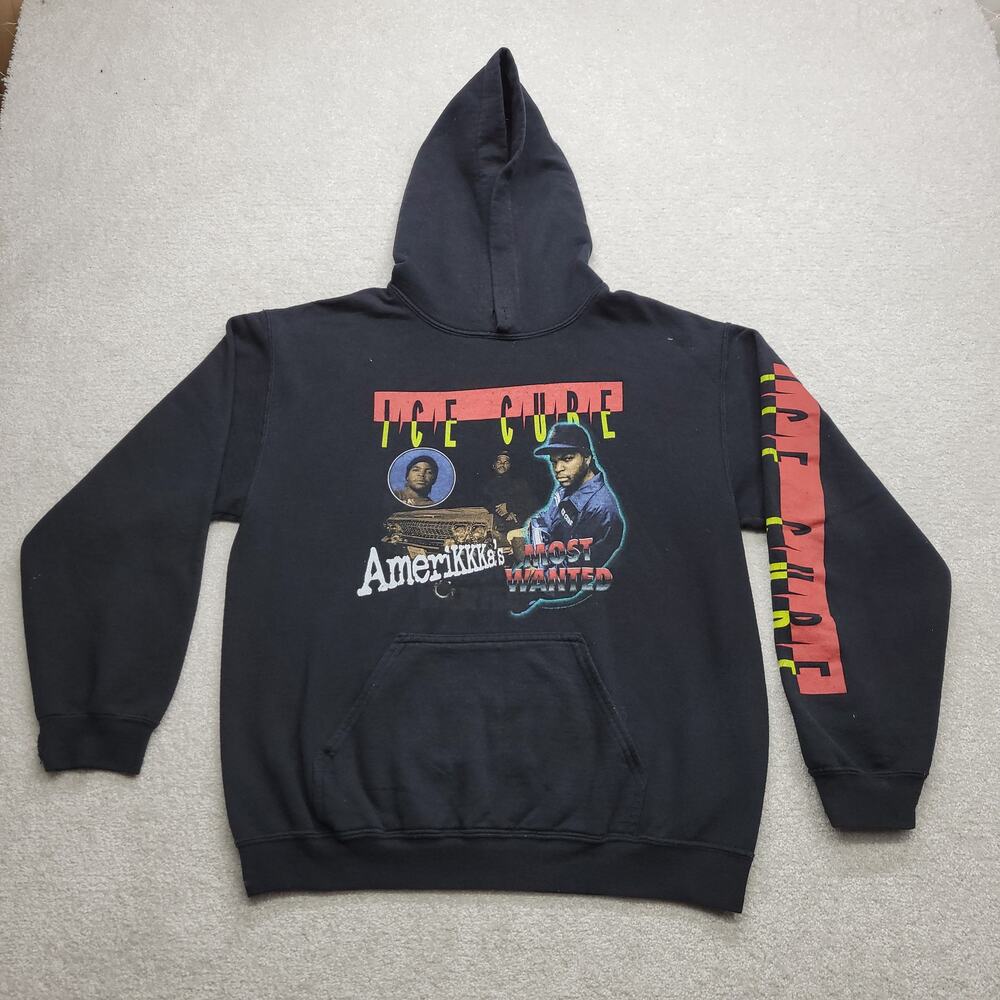 Ice Cube AmeriKKKa’s Most Wanted Graphic Hoodie Mens M Distressed